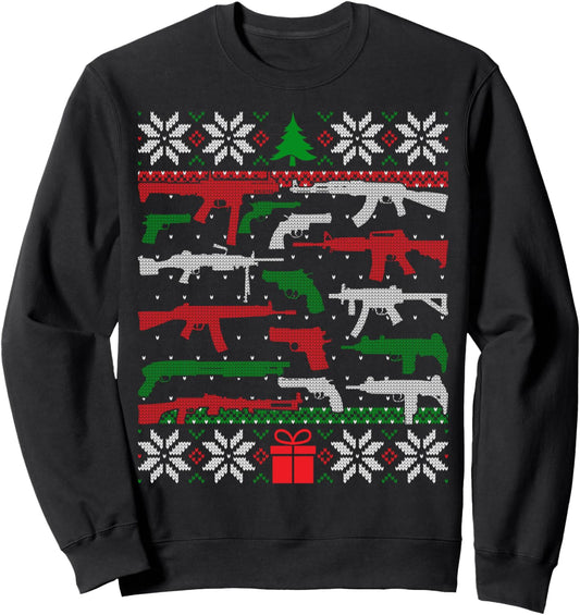 Gun Lover Second Amendment Ugly Christmas Pro Gun Enthusiast Sweatshirt