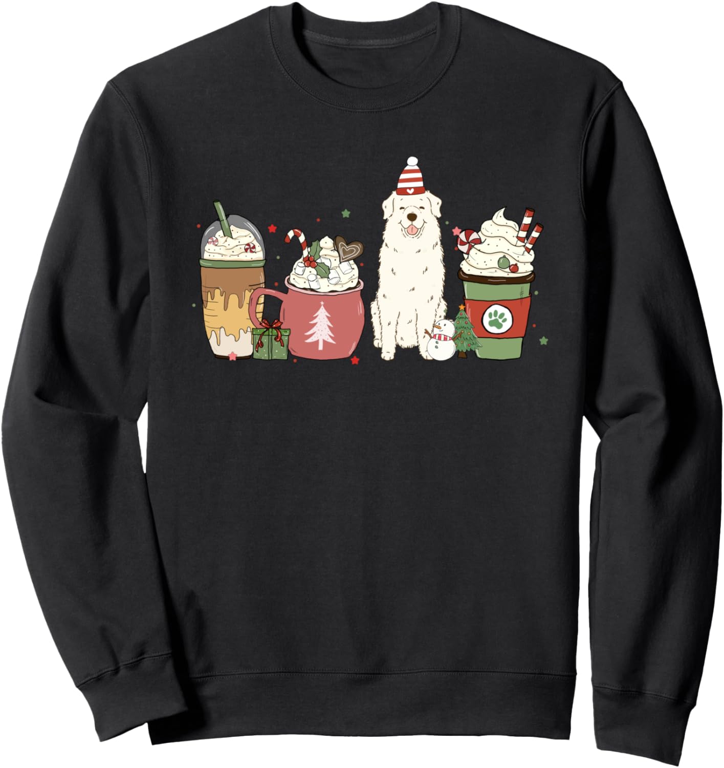 Great Pyrenees Coffee Latte Winter Christmas Dog Mom Holiday Sweatshirt