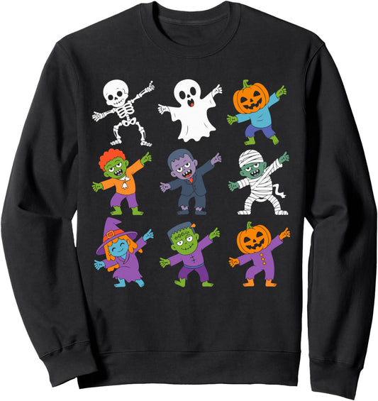 Halloween Dance Skeleton Ghost Pumpkin Costume Boys Girls Sweatshirt
