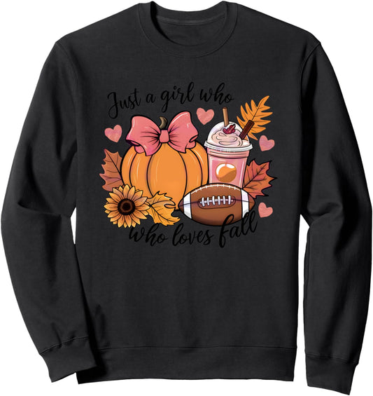Halloween 2024 Just A Girl Who Loves Fall Pumpkin Spice Sweatshirt