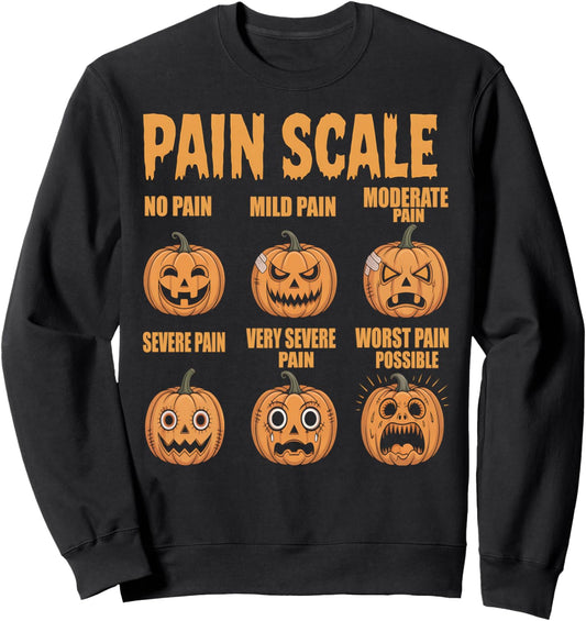 Halloween Nurse Shirt Pumpkin Pain Scale CNA Medical ICU RN Sweatshirt