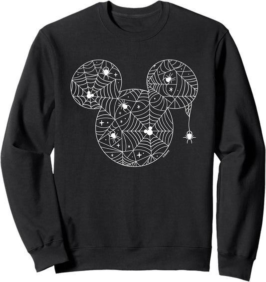 Halloween Mickey Spider Web Ears Sweatshirt