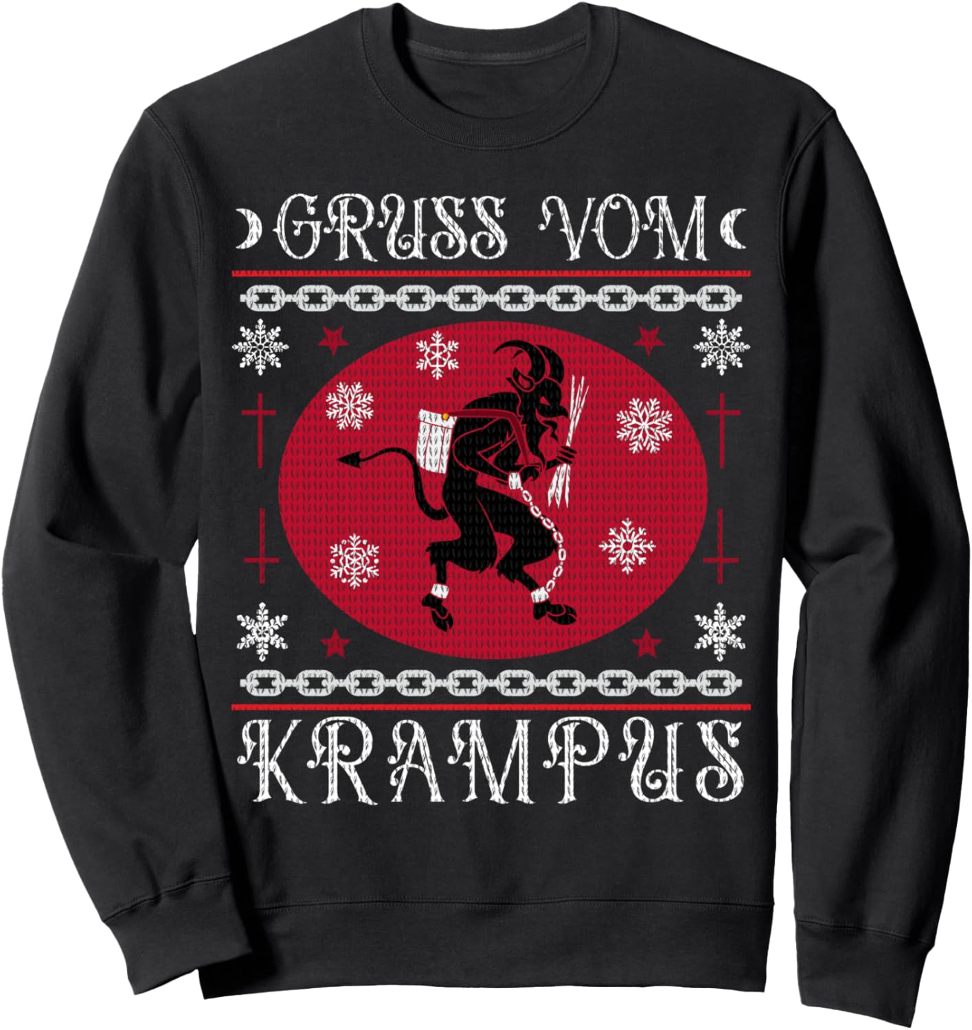 Gruss Vom Krampus. Goth Christmas Ugly Sweater. Krampus Xmas Sweatshirt