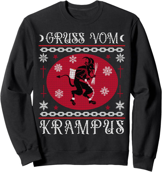 Gruss Vom Krampus. Goth Christmas Ugly Sweater. Krampus Xmas Sweatshirt