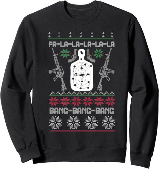Bang Bang AR-15 Gun Point Cool Christmas Gift Gun Rights Fun Sweatshirt