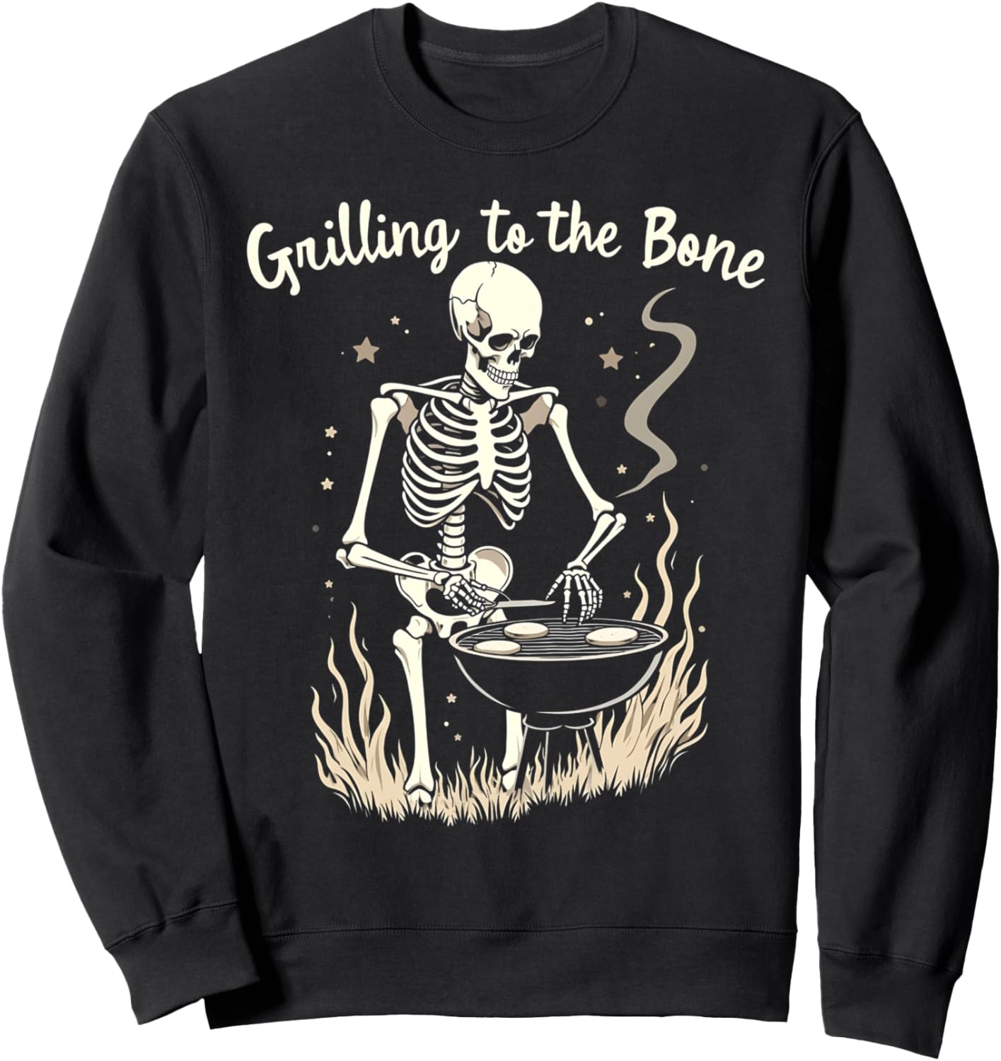 Grilling To The Bone Spooky Dancing Skeletons Halloween Sweatshirt