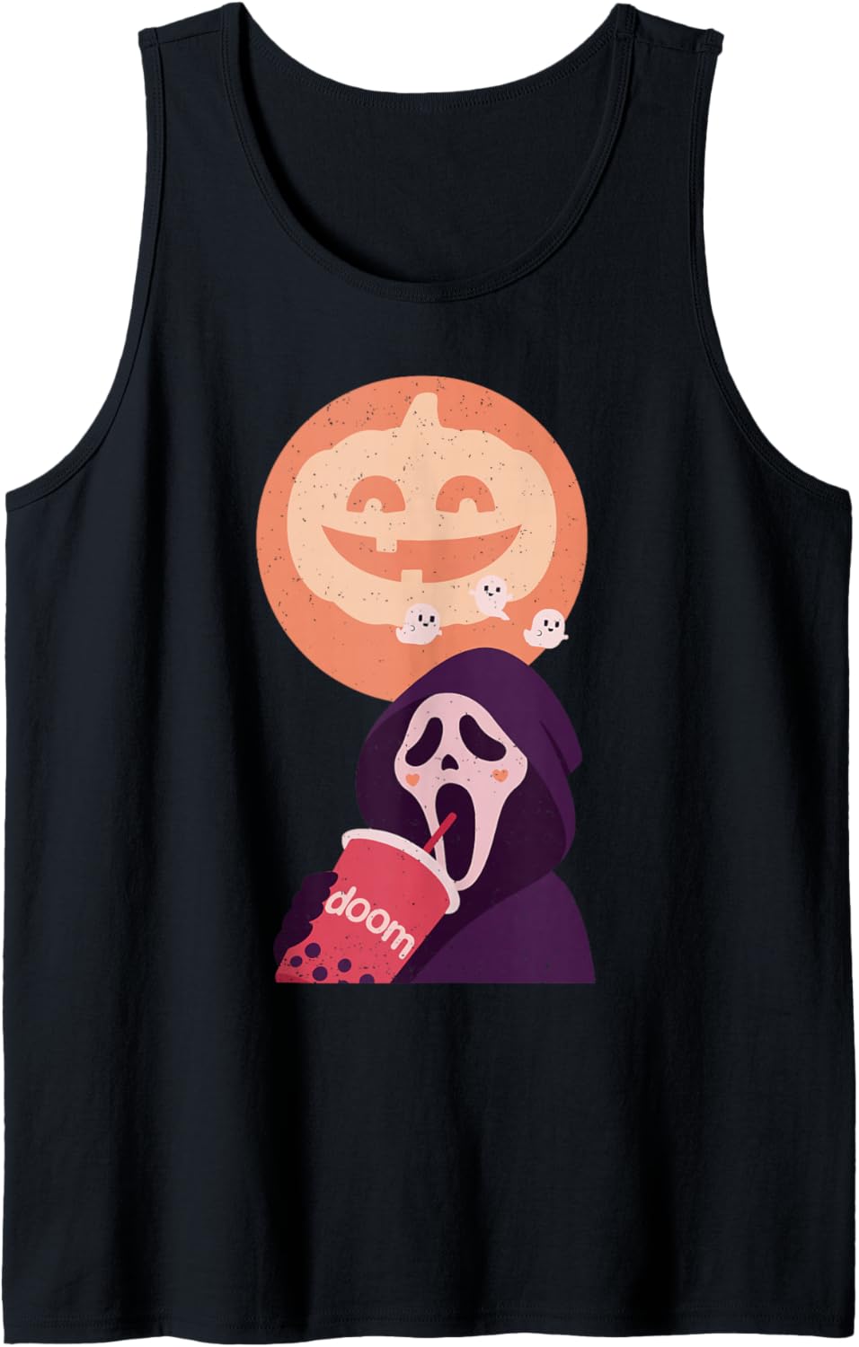 Grim Reaper Pumpkin Halloween Funny Spooky Season Tank Top