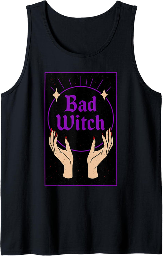Bad Witch Halloween Funny Witchy Spooky Season Women Tank Top