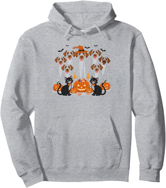 Halloween Dog Ghost Funny Halloween Dog Men Women Youths Pullover Hoodie