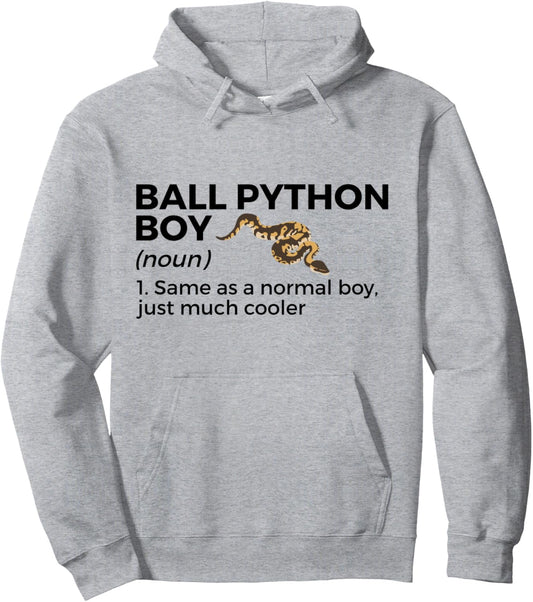 Ball Python Boy Definition Funny Pet Reptile Snake Lovers Pullover Hoodie