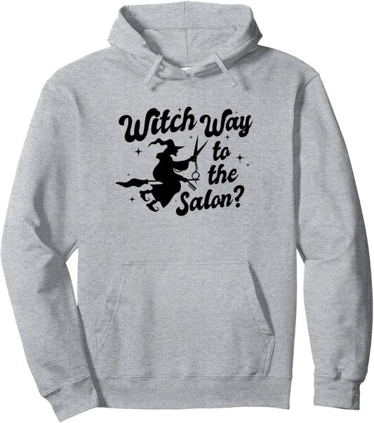 Hair Witch Way To The Salon Halloween Hair Stylist Pullover Hoodie