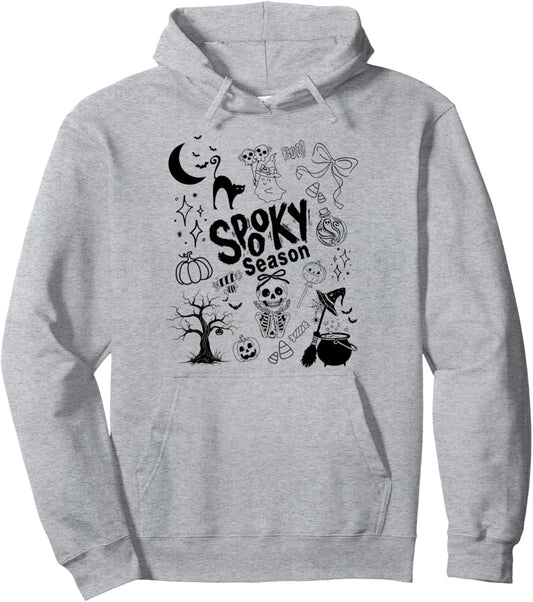 Halloween Spooky Season Doodle Pullover Hoodie