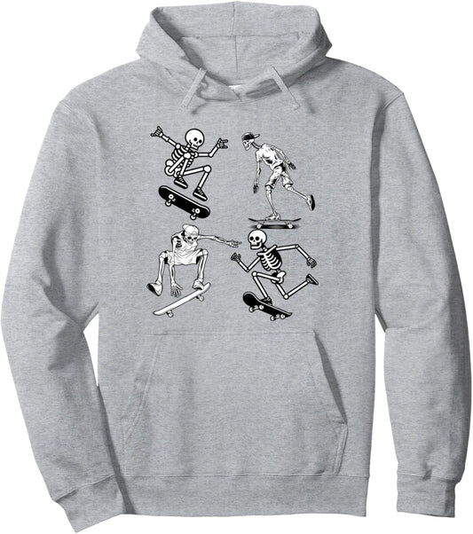 Halloween Skateboard Shirt Boy Skateboarding Men Skeletons Pullover Hoodie