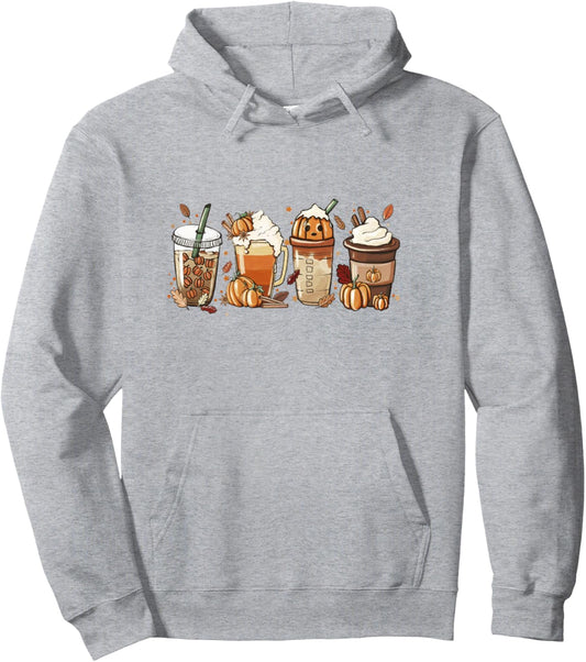 Halloween Fall Coffee Pumpkin Spice Latte Love Thanksgiving Pullover Hoodie