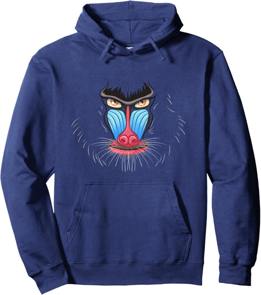 BABOON Face Costume Shirt Animal Halloween Shirt Baboon Pullover Hoodie