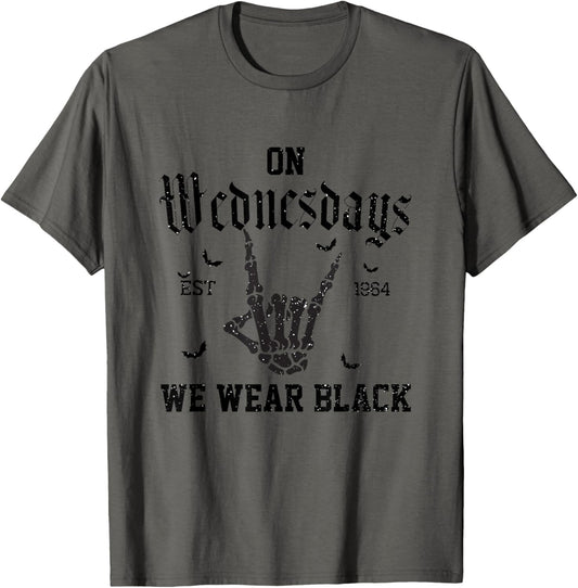 Halloween On Wednesday We Wear Black Spooky Season T-Shirt