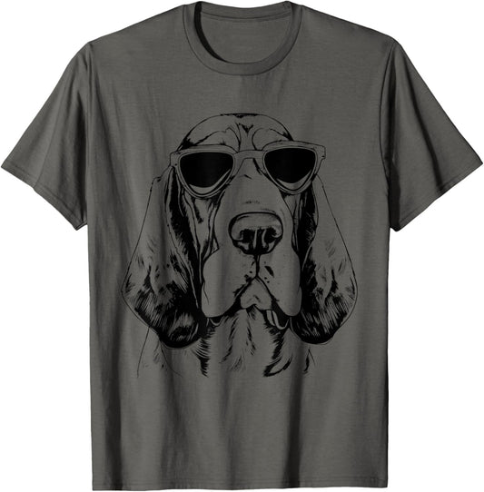 Basset Hound Sketch Drawing Art Dog Lover Mom Dad Women T-Shirt