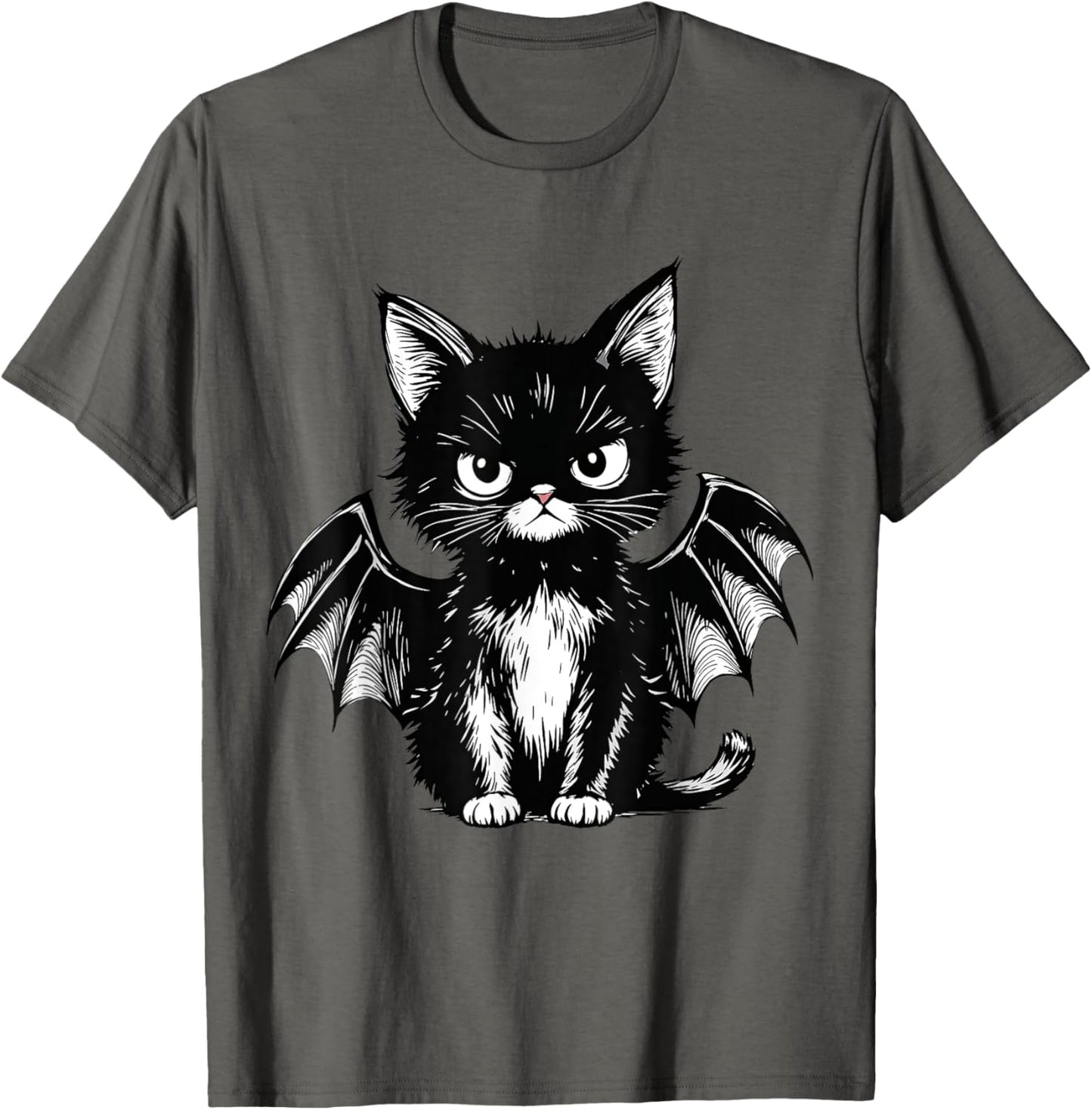 Halloween Black-Cat Bat Spooky Season Kitten Cat Lover Fall T-Shirt