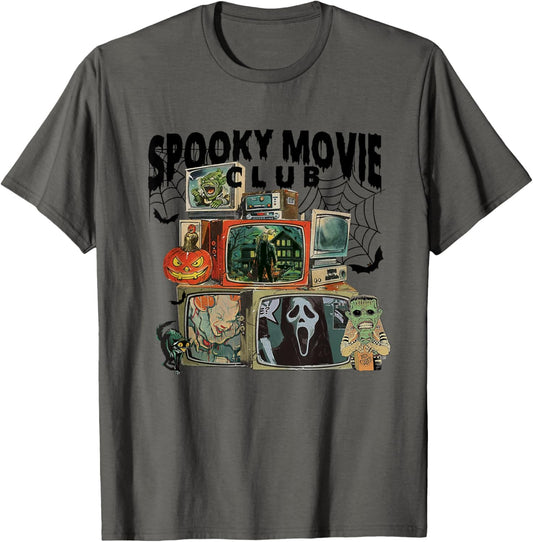 Halloween Horror Spooky Movie Club Spooky Season Party T-Shirt