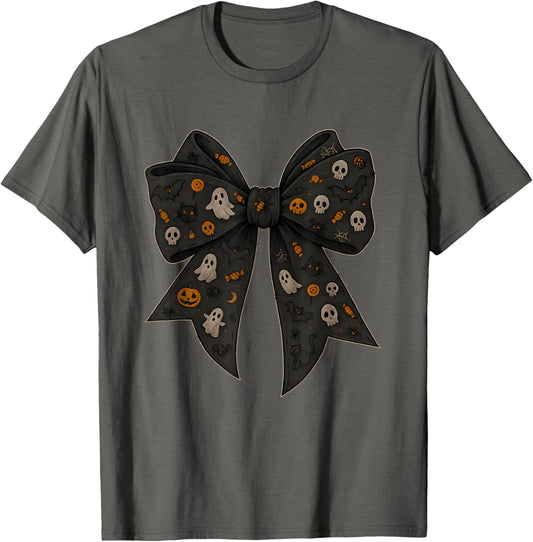 Halloween Ghost Coquette Bow, Spooky Season Witch Aesthetic T-Shirt
