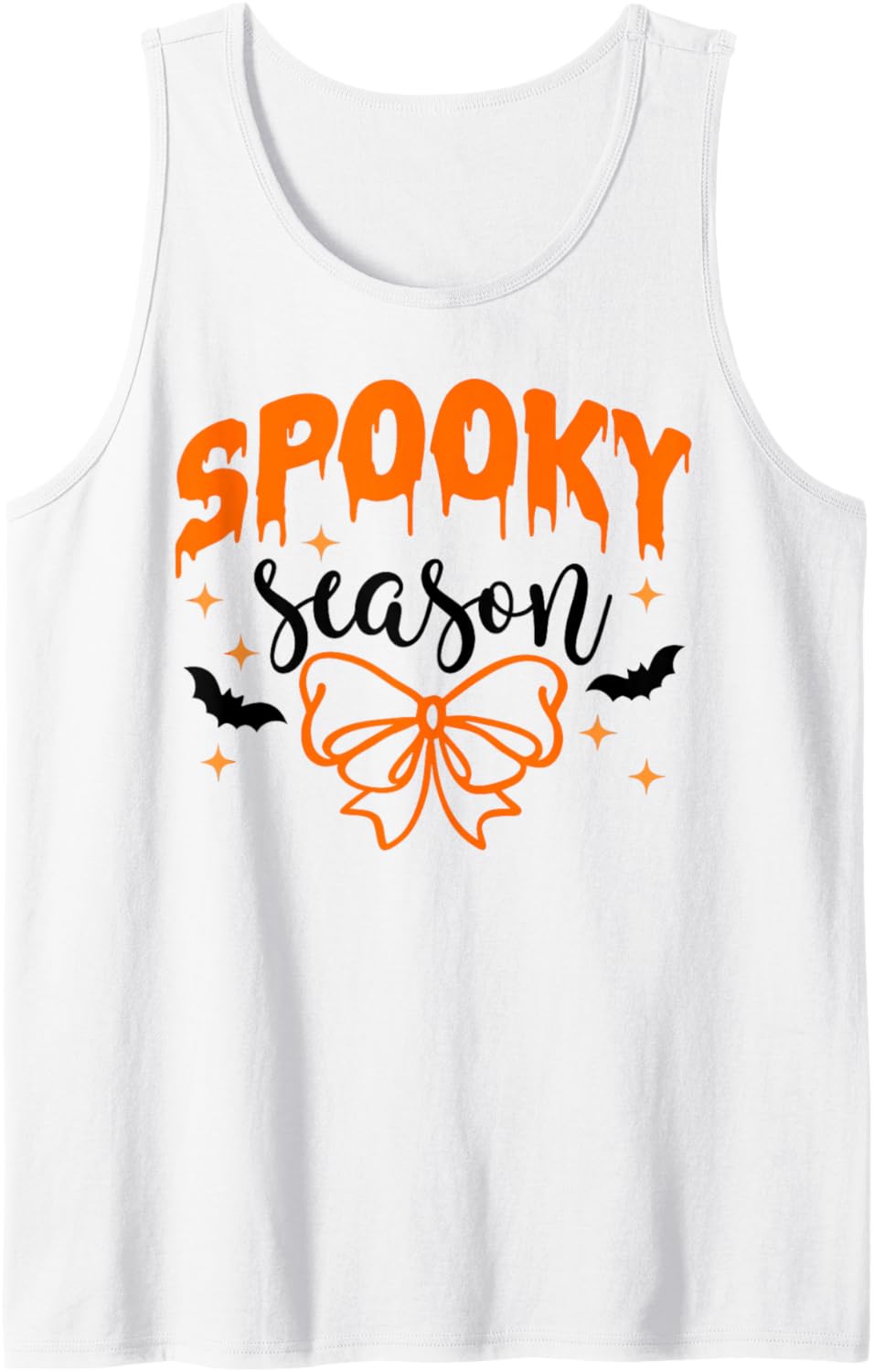 Groovy Spooky Season Retro Coquette Bow Pumpkin Halloween Tank Top