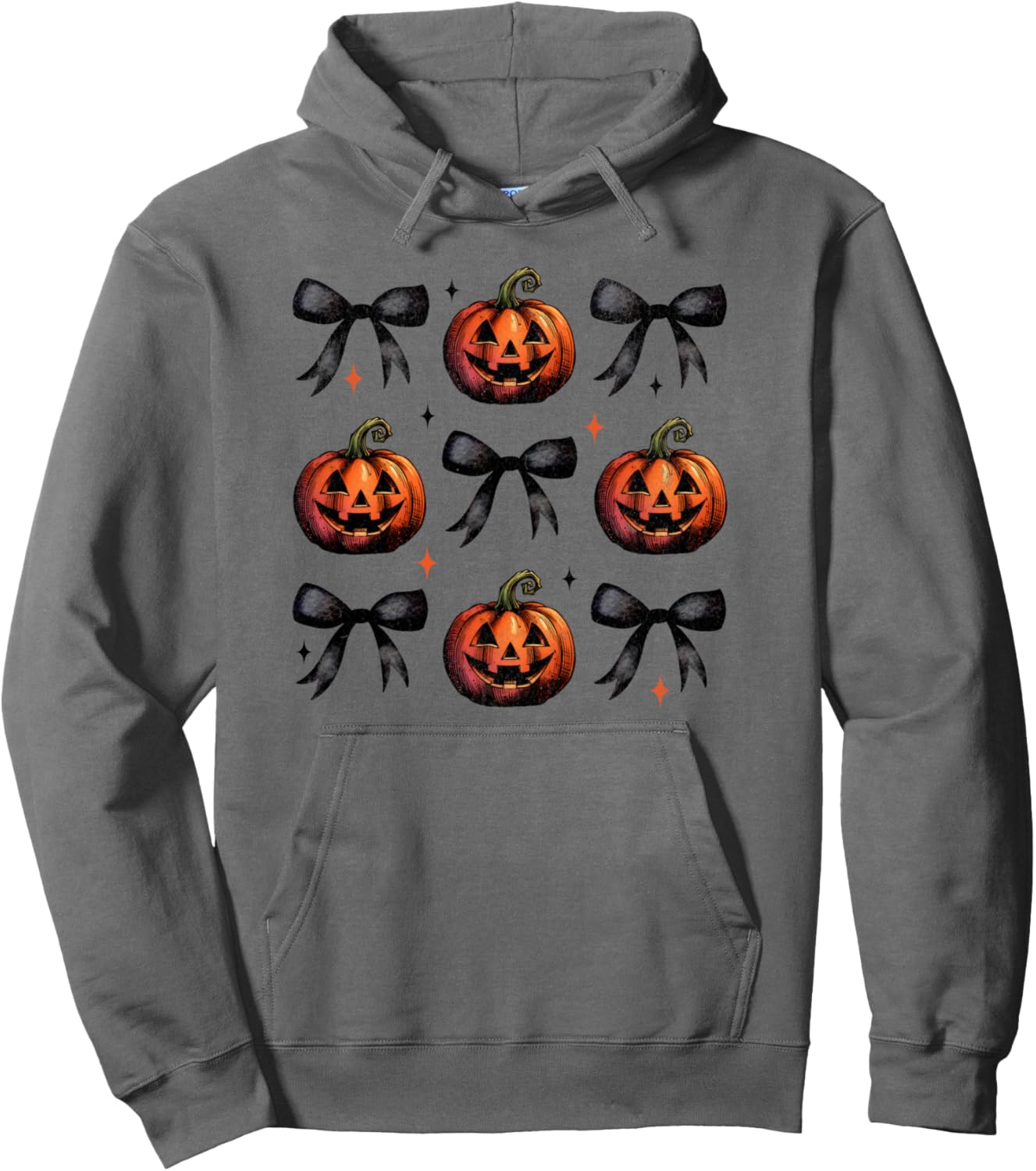 Halloween Bows &amp; Pumpkins Spooky Season Jack o Lantern Pullover Hoodie