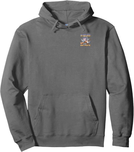 51% Good Witch 49% Bad Witch Minimalist Halloween Pullover Hoodie