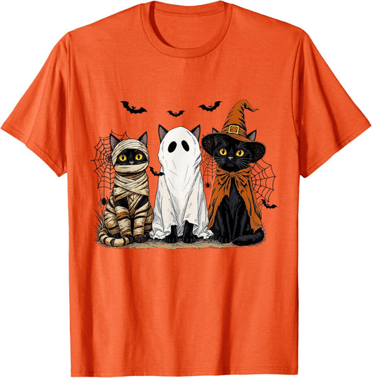 Halloween Black Cats Spooky Season Fall Witchy Cat Lover T-Shirt