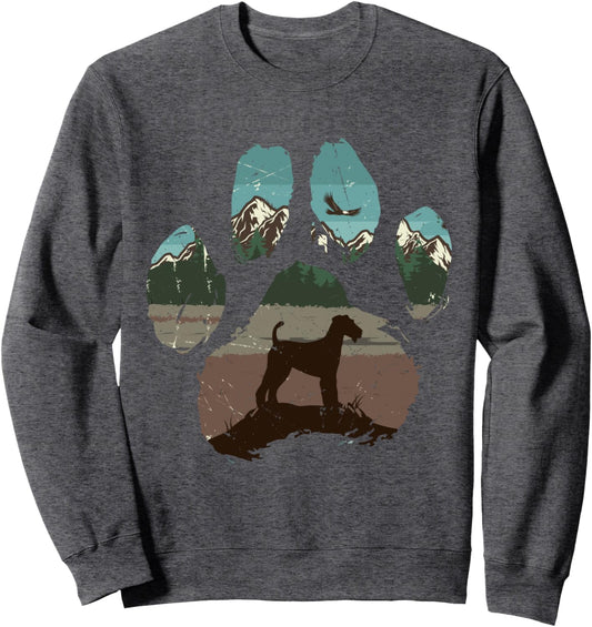 Airedale Terrier Paw Mom Dad Dog Lover Women Sweatshirt