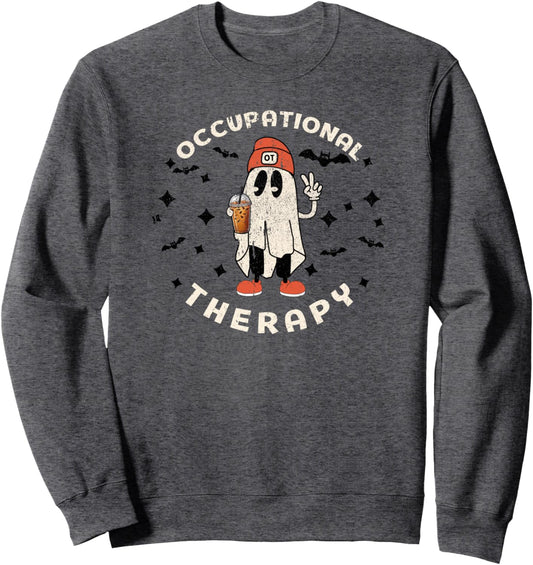Halloween Occupational Therapy Therapist Ghost OT Coffee Sweatshirt