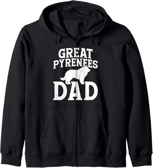Great Pyrenees Dog Pyrenees Dad Zip Hoodie