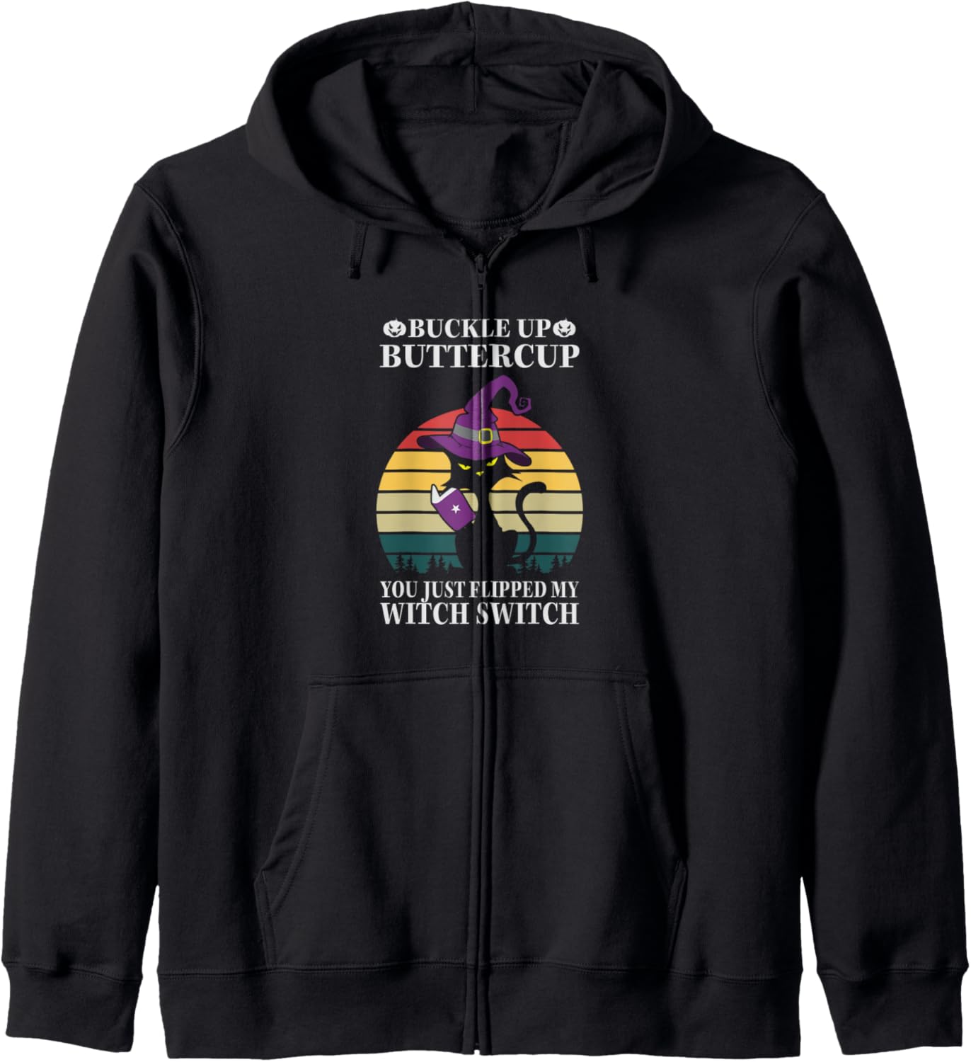 Halloween Buckle Up ButterCup Zip Hoodie