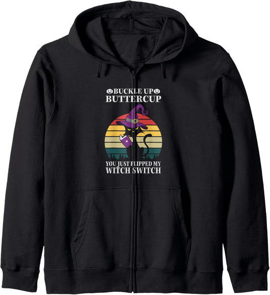 Halloween Buckle Up ButterCup Zip Hoodie