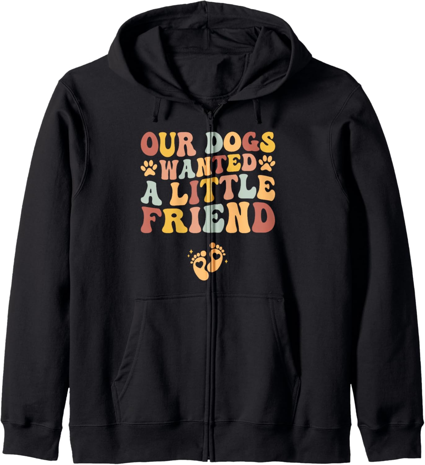 Groovy Fur Mama to Baby Mama Pregnancy Announcement New Mom Zip Hoodie