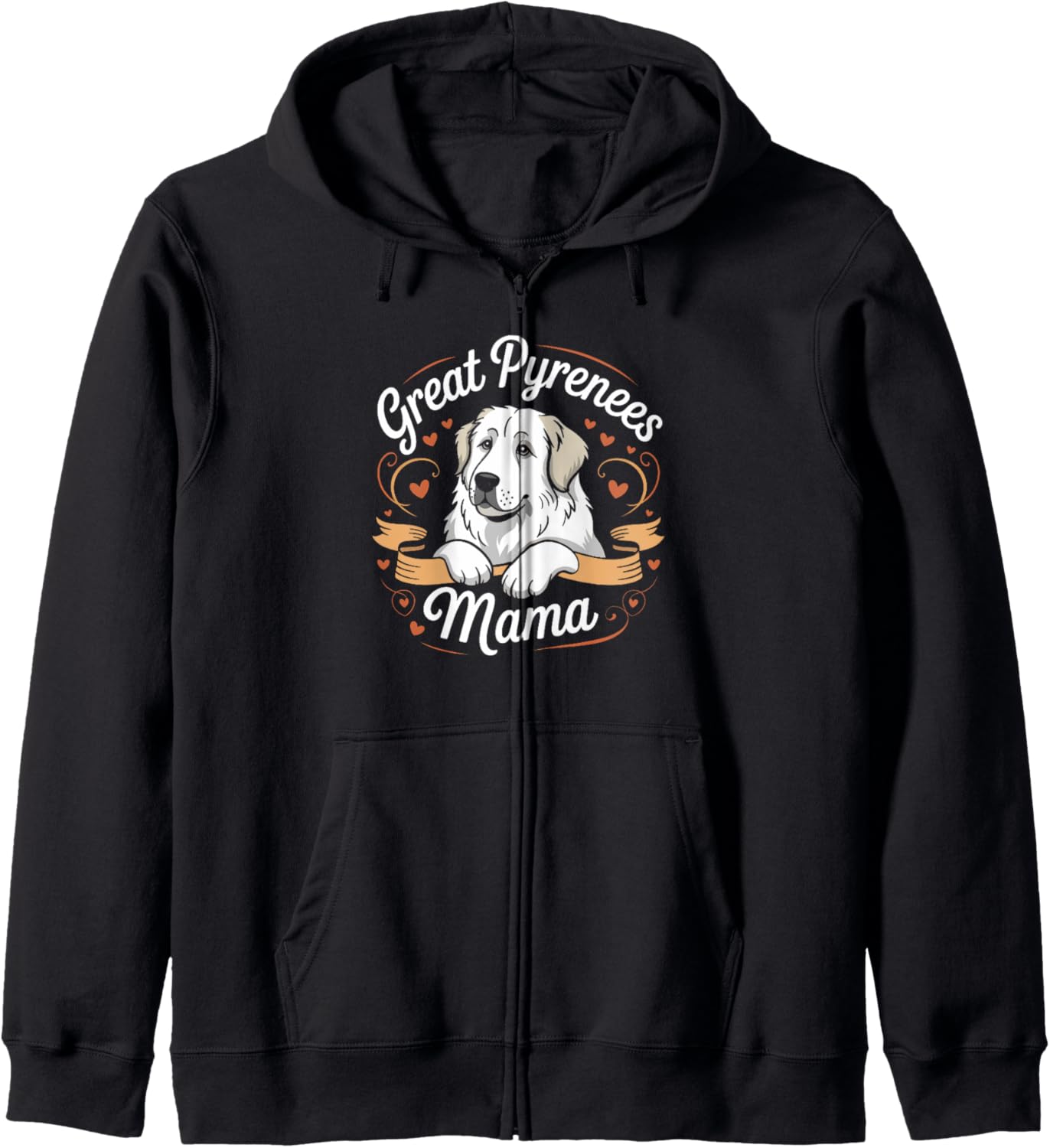 Great Pyrenees Mama Dog Lover Zip Hoodie