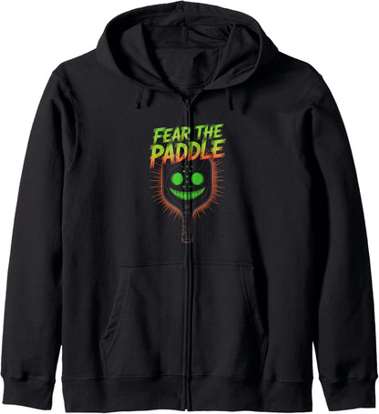 Halloween Pickleball Costume Pickleball Halloween Paddle Zip Hoodie