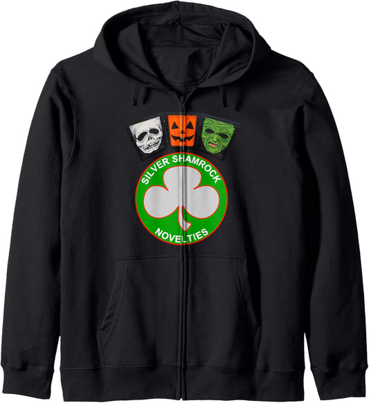 Halloween III Silver Shamrock and Masks Zip Hoodie