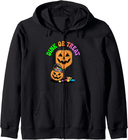 Halloween Pickleball Costume Pickleball Halloween Paddle Zip Hoodie