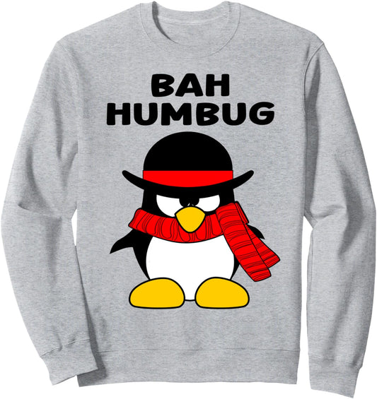Bah Humbug Grumpy Penguin Funny Ugly Christmas Sweater Sweatshirt
