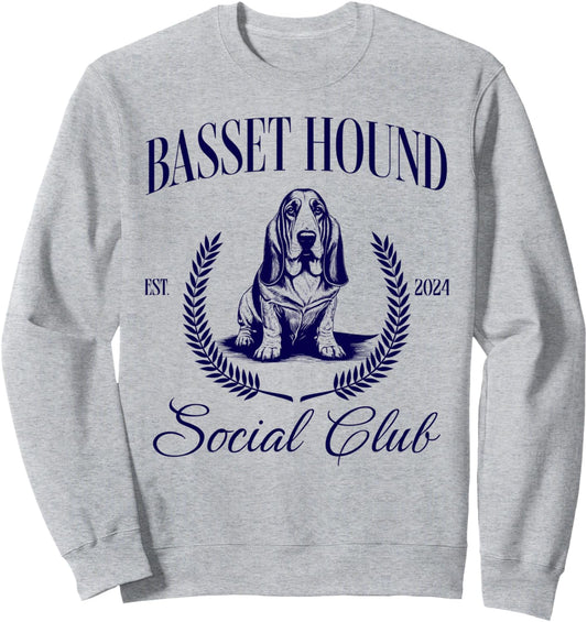 Basset Hound Social Club Women Dog Mom Sweatshirt
