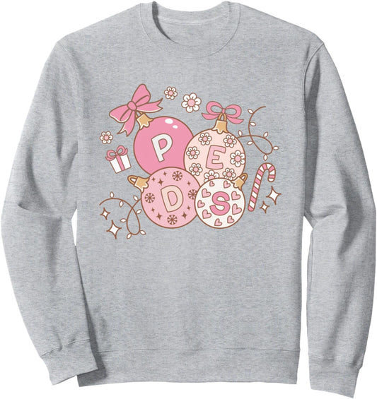 Groovy Peds Nurse Christmas Pediatric Nurse Appreciation Sweatshirt