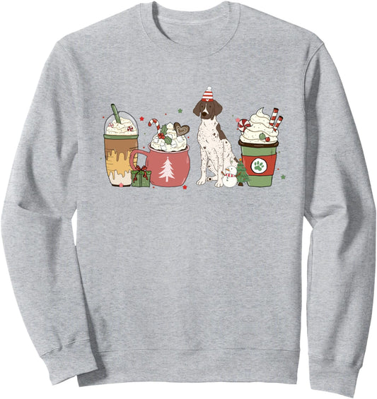 GSP Coffee Latte Winter Christmas Dog Mom Holiday Sweatshirt