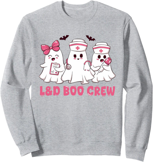 Halloween labor and delivery nurse shirt L&amp;D Boo Crew Sweatshirt