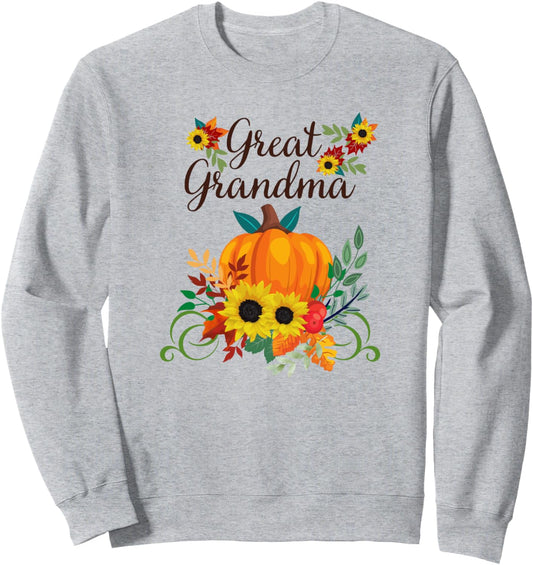 Great Grandma Fall Autumn Pumpkin Sunflowers Thanksgiving Sweatshirt