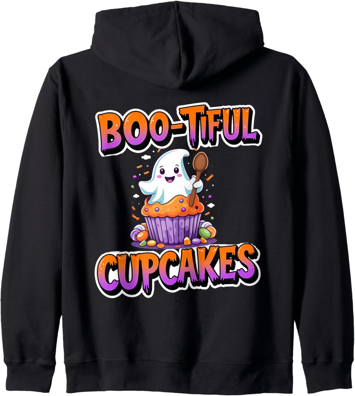 Halloween Baking Ghost Cupcake – Funny Baking Halloween Zip Hoodie