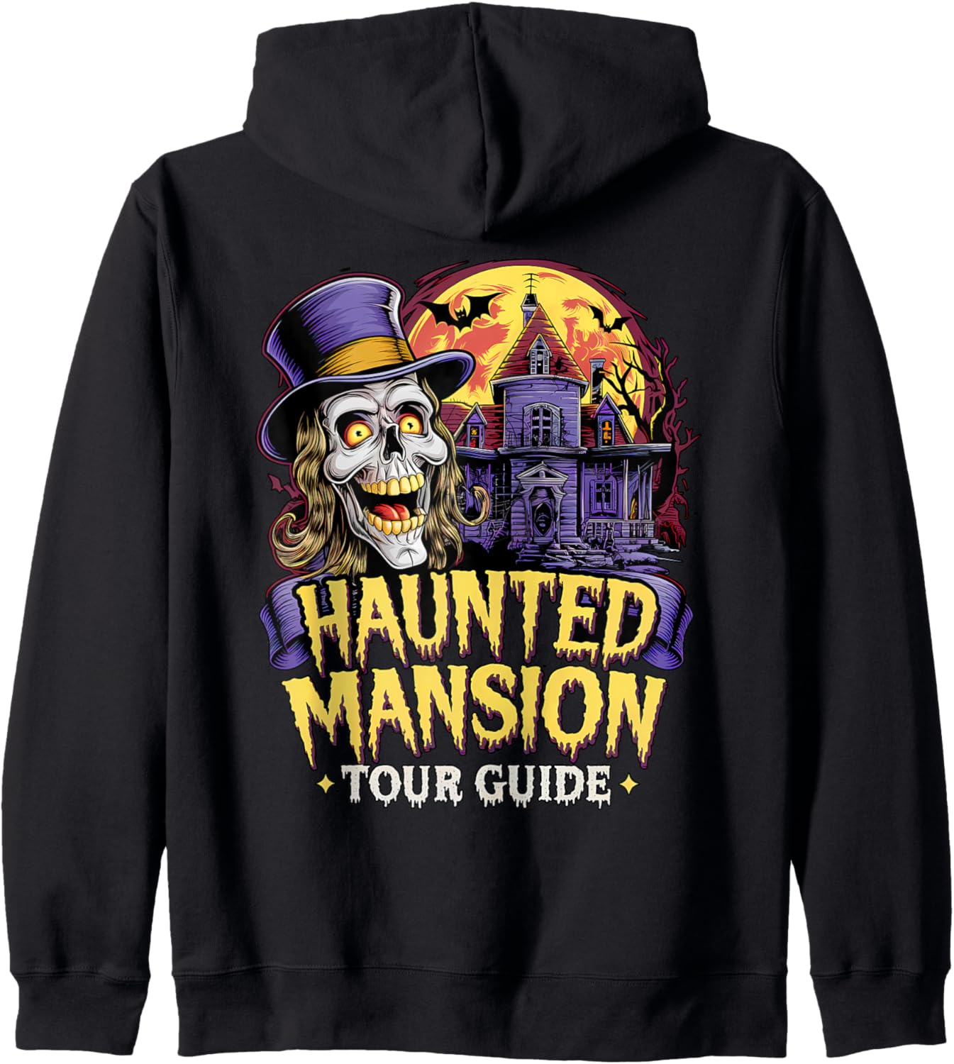 Halloween Haunted Mansion Tour Guide: Spooky Night Awaits Zip Hoodie