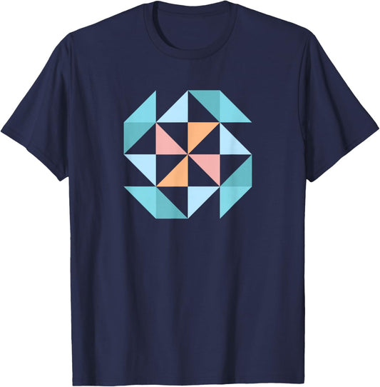 Barn Quilt Block Women's Quilting Half Square Triangle T-Shirt