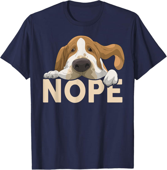 Basset-Hound Shirt Nope Lazy Dog Funny Men Women Lover Gift T-Shirt