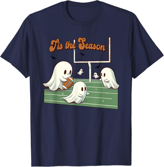 Halloween Football Season Ghosts Spooky Tis the Season T-Shirt