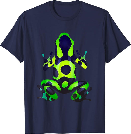 Green &amp; Black Poison Dart Frog Colored Exotic Amphibian Pet T-Shirt